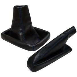 AERZETIX Gusset Hand Gear Stick Knob Black with Blue Stitching