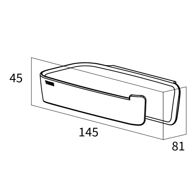 Tiger Tess, Toilet roll holder without cover, White, 81x145x45mm