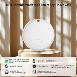 Frylaa Air Tracker Tags GPS Tracker Case,Mini Key Item Finder Locator,No Monthly Fee with Apple Find My(iOS only),Anti-Lost Bluetooth Tag ItemTracker Case for Luggages/Kids/Pets/Wallet/Bag-1Pcs-White
