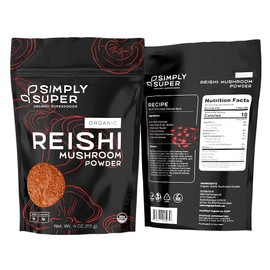 Simply Super Organic SuperFoods Reishi Mushroom Powder 4 Oz