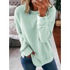 Dokotoo Womens Casual Oversized Long Sleeve Round Neck Sweatshirt Side