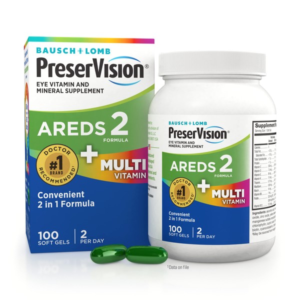 PreserVision AREDS 2 + Multivitamin, 2-in-1 Eye Vitamin with Lutein,