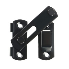 Door Bolt Stainless Steel, SAYAYO Latch Lock Small Sliding Door Lock Door Lock Flip Latch with Fixed Screw, Gate Bolt Black, 2 mm Thickness for Barn Sliding Door, Wine Cabinet, EMS9003-B