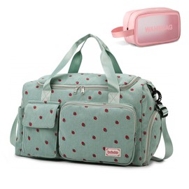 Cute Small Gym Bag for Women, Waterproof Travel Duffle Bag Carry On Weekender Bag with Shoe Compartment & Wet Pocket, Gym Tote Bag for Travel, Workout, Sport