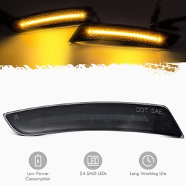 Partsam - Luces de marcador lateral LED para lente ahumada, reflectores laterales delanteros y traseros, compatibles con Camaro 2016-2021, paquete de 4 (2 x ámbar, 2 x rojo)