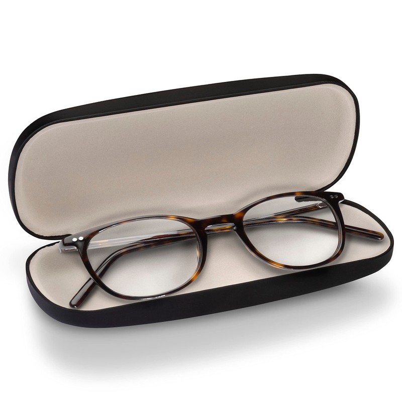 TOPSIDE Hardcase Soft Touch Glasses Case with Microfibre Cloth, black