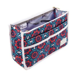 Periea Signature Purse Organizer Insert with Handles & 13 Pockets - 3 Sizes (Retro Floral, Medium)