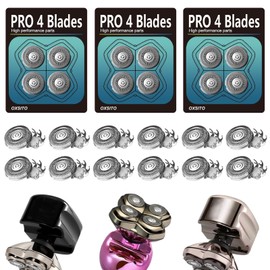 OXSITO 12 Pack Pro 4 Head Replacement Blades for Pitbulls Head Razors Gold PRO, Silver PRO, Platinum PRO… Series, Precision Replacement Blades for Head, Face, and Body Grooming.(12Pack, 3Set)