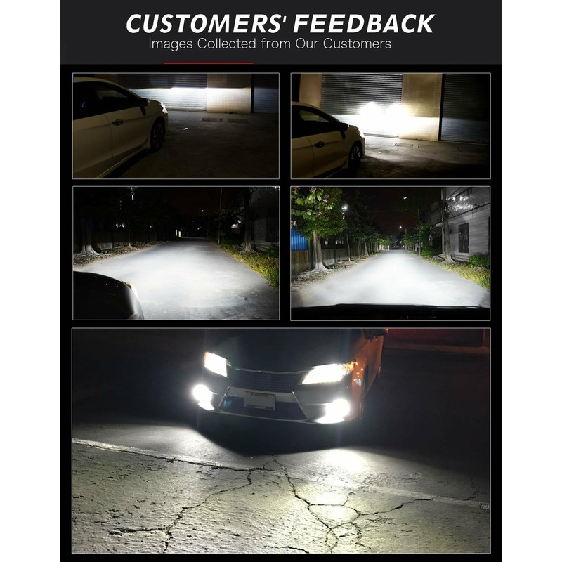 HMCYCI Pair Bumper LED Fogs Driving Lamps 6000K White For