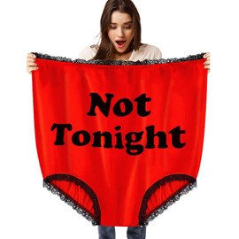 Ranchbtn Funny Underwear for Women, Big Granny Panties Gag Gifts for Adults Men (US, Alpha, 9X-Large, Red)
