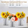 16 PCS Galvanized Flower Vases, 4.33in Rustic Galvanized Iron Vase