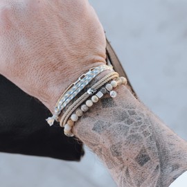 Nato Cuff - Braided Cotton Bracelet 4 mm - Handmade in France - Men Women Adjustable Jewel, Stainless Steel