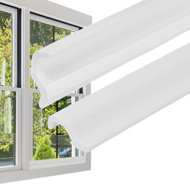 PATIKIL 16 Feet Kerf Weather Stripping Door Seal, Self Adhesive PU Foam Weather Strip V-Shaped Soundproof Door Insulation Strip for Window Door Bottom and Side, White