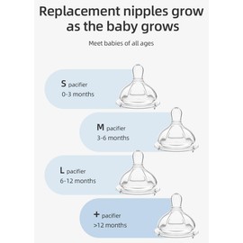 Oberni Teats for Baby Bottles with Flow Rate 2, Medium Flow Teats for Babies from 3+ Months, BPA-Free, Pack of 4