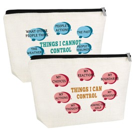 Mental Health Therapy Gifts Things I Can Control Makeup Bag Inspirational Gift for Sister Daughter Best Friend Encourage Gifts for Her Cosmetic Bag Positive Affirmations Psychology Gift Travel Pouch