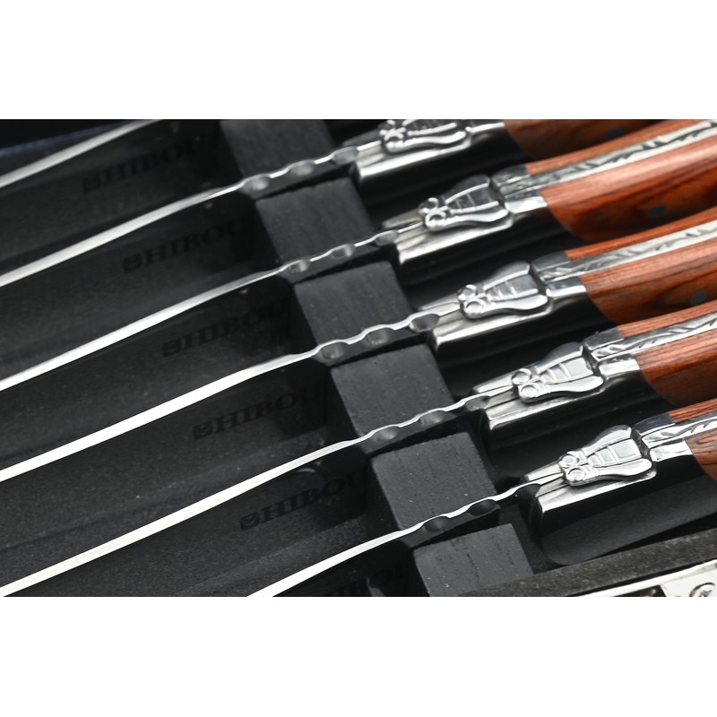 Juego de 6 cuchillos para carne marca HIBOU