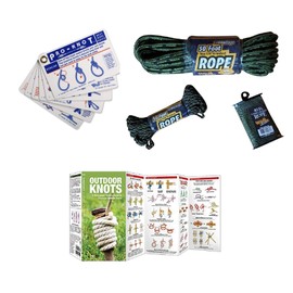 Knot Tying Kit Deluxe with 140 feet of Camo Rope in Variety of Sizes - PRO-Knot Cards Plus Outdoor Knots Guide