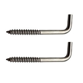 IDEALSV 304 Stainless Steel Screw in Hooks 2 Inch 7 Shape Screw Hooks 30 Pcs L Shape Hook Picture Frame Hooks M3.8