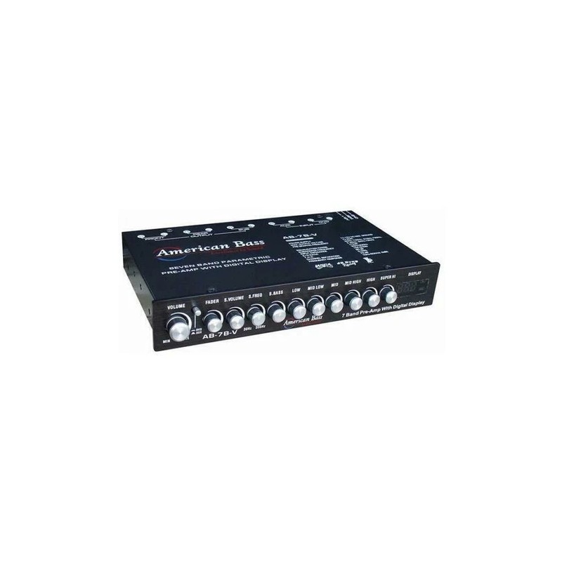 American Bass AB-7B-V 7 Band Parametric Equalizer with LED Voltage