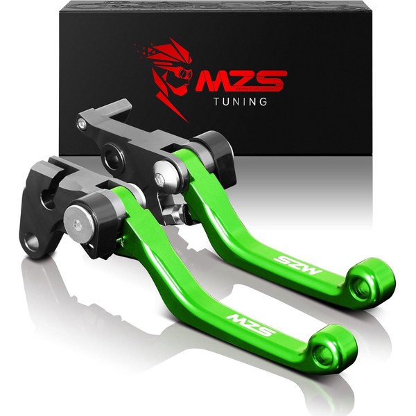 MZS Green Dirt Bike Brake Clutch Levers Pivot Adjustable CNC