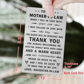 Yobent Mother In Law Gifts from Daughter In Law, Mother of The Groom Card, Unique Wedding Day to My Mom In Law from Bride, Thank You Mother-In-Law Birthday Present, Mother's Day Christmas