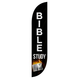 LookOurWay"Bible Study" Church Themed Feather Flag Complete Set with Poles & Ground Spike