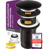 Black Sink Drain Fitting with Overflow - Pop Up Drain