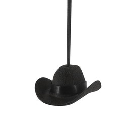 ZIMISI Western Cowboy Hat Car Hanging Ornament, Mini Cowgirl Hat Car Rear View Mirror Charm, Cute Handmade Hats Pendent, Vehicle Interior Country Decoration Accessories for Women Girls (Black)