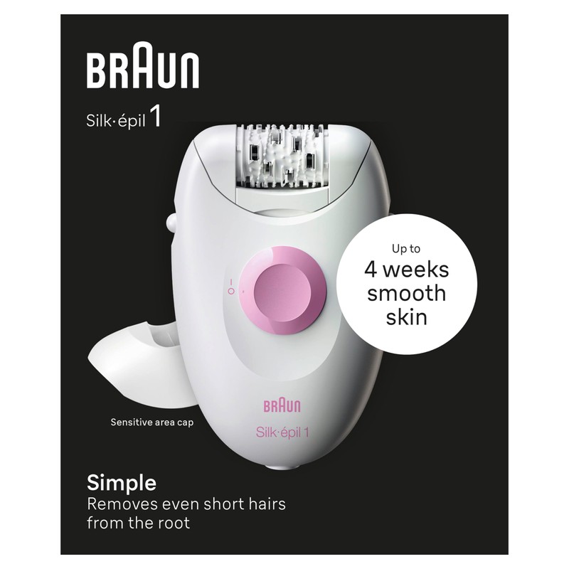 Braun Silk•épil 1 1-010 Wired Epilator for Hair Removal, Weeks