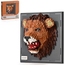 BNG Wall Art Lion Building Blocks Sets(1849PCS),A Wall Decor Set for Adults Who Love Creative Hobbies-Gift Toy for Adults
