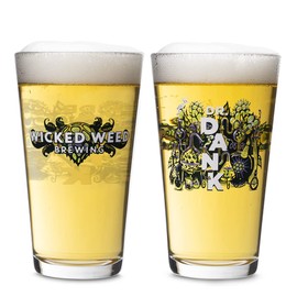 Wicked Weed Dr. Dank Beer Pint Glass - Set of 2