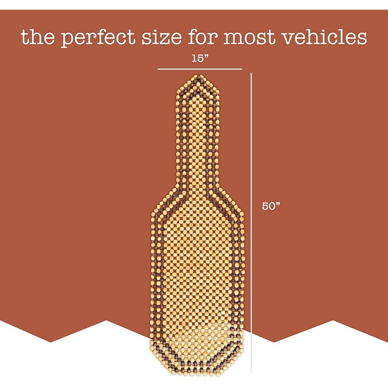 ZONETECH Wood Beaded Seat Cushion 2-Pack Premium Quality Car Massaging