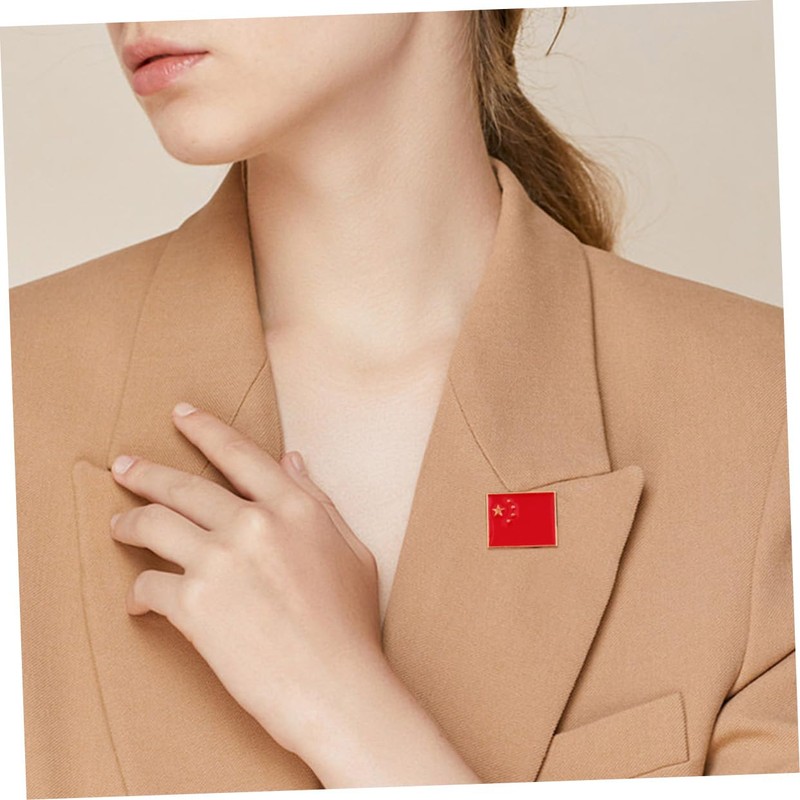 LIFKOME National Flag Shaped Brooch Creative Fashion Breastpins Metal Clothes