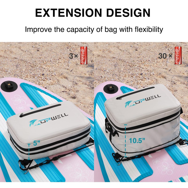 UPWELL Paddleboard Accessories SUP Cooler Deck Bag, PVC Paddle Board