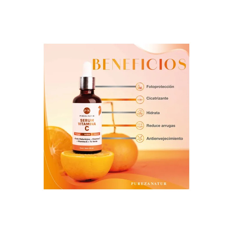 Serum Vitamina C + Acido Hialuronico Antiedad Hidratante Todos Día/noche