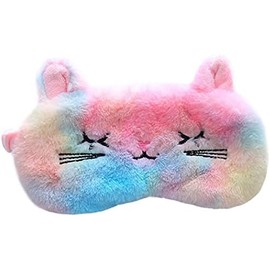 Sleep Mask Travel Case, Compact Lightweight Accessory for Travel and Daily Use - Plush Cute Sleep Mask Colorful