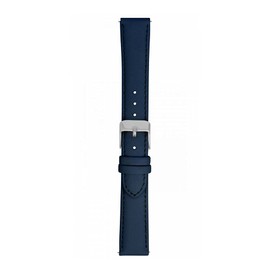 Toff London Ladies Navy Leather Watch Strap, Quick Release with Silver Metal Buckle, Band Width 18mm