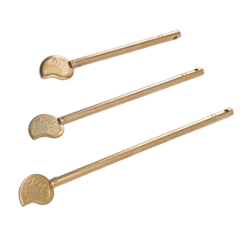 3PCS Cabinet Key Latch Leaf Shaped Cabinet Locking Pin Brass