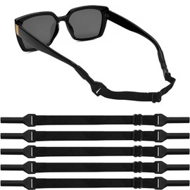 Qufiiry Adjustable Glasses Holder Strap, Adjustable Glasses Straps, Glasses Strap, No Tail Non-Slip Glasses Strap, Glasses Holding Rope, Sports Glasses Strap for Men, Women, Children, 5 pieces.