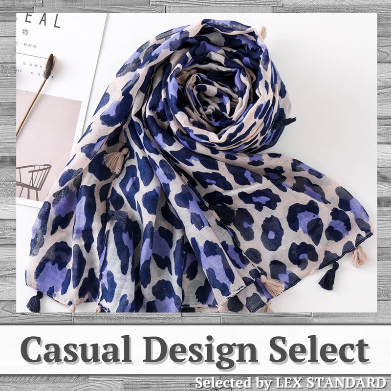 Rex Standard SM022 Women's Scarf, Stole, Leopard Print, Large, Casual,,