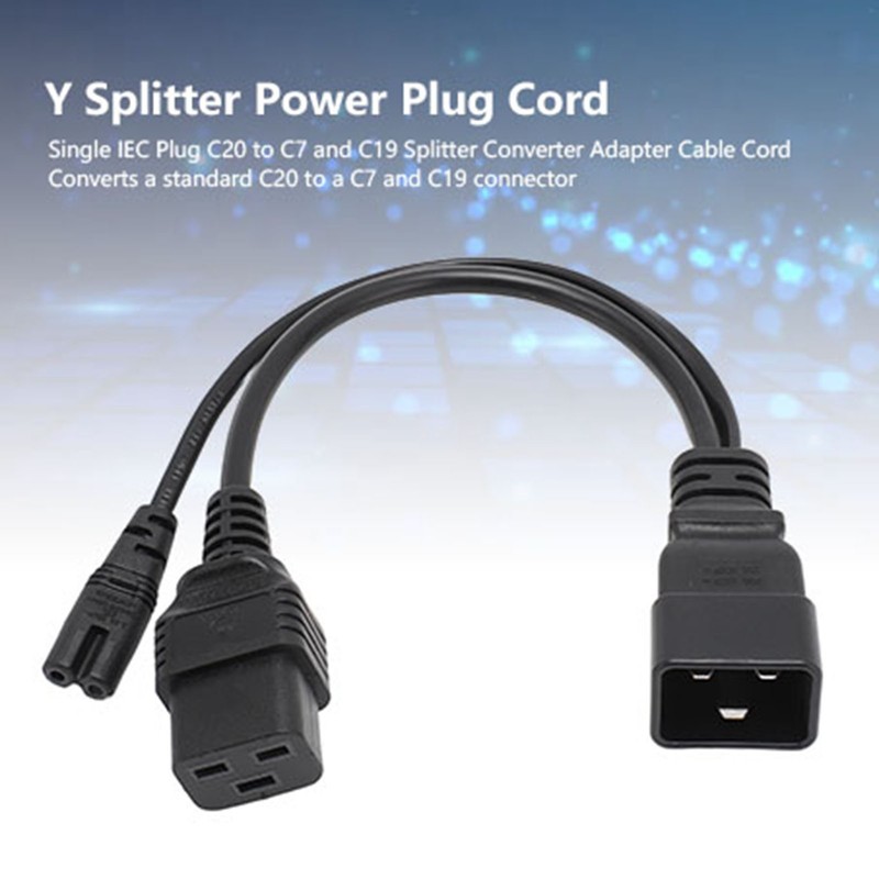 C20 to C7 C19 Y Splitter Power Plug Cord Single
