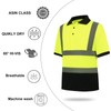 YZC·Motivation High Visibility Polo Safety T Shirt with Reflective Strips
