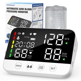 ChicDream Upper Arm Blood Pressure Monitors for Home Use with 6.14" Display Screen & Adjustable Large Cuff, Automatic BP Machine