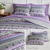 3 Pieces Colorful Boho Quilt Set Full Queen Size, Purple