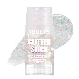 YBUETE Carnival White Face and Body Glitter Stick for Sparkling Makeup, Hair Glitter Accessories for Women, Highlighting Stick for Fairy Dust, Cheerful Face Glitter for Festive Parties and Carnivals