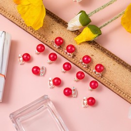 Nuorest 30PCS Mini Pearl Hair Clips for Women, Red Pearl Hair Pins, Cute Hair Barrettes, Elegant Pearl Hairpin Decorations for Girls, Brides for Daily Use, Parties, Wedding