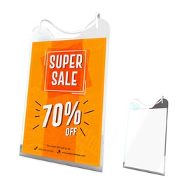 Table Stand, Acrylic Stand, Name Badges, Flyer Stand, Price Tags, A4 Photo Stand, Hanging Card Stand, for Brochures, Menu Card, Advertising, Photo Frame (210 x 297 mm)