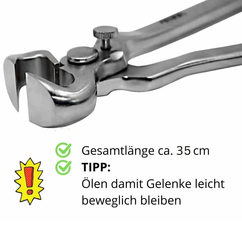 AMKA Hoof Pliers with Spring 14 Inch Hoof Cutter Stainless