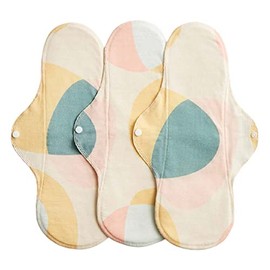 IMSEVIMSE Damenbinden Active, für die Nacht, Bio- Baumwolle, Pastel Hoop (1 x 3 Stück)