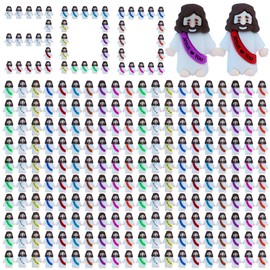 TFengfly 300 Pcs Little Jesus Figures Small Easter Jesus Loves You Toys 10 Colors Mini Rubber Jesus Miniatures to Hide and Seek Religious Gift Party Favors Easter Egg Stuffers Sunday School (300)